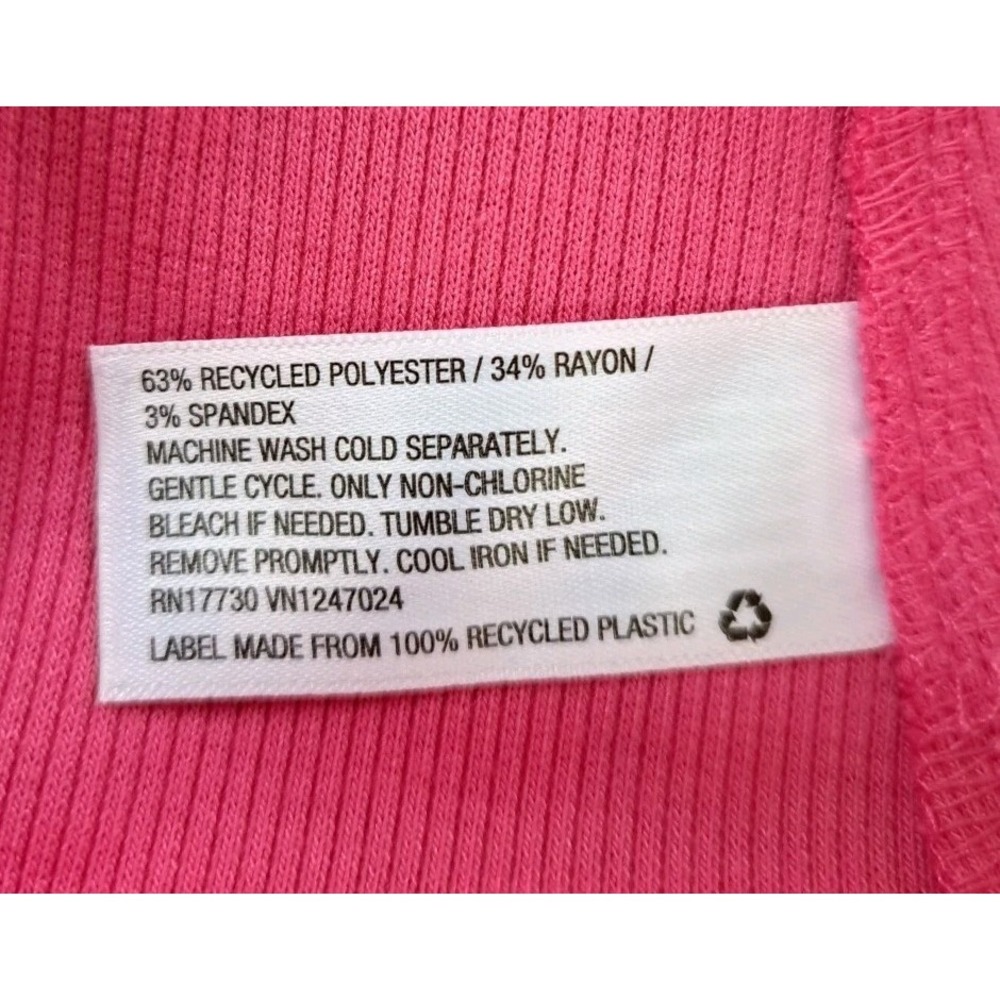 Future Collective Sundress M Pink Ribbed Knit Adjustable Straps Ruffle Details - Picture 4 of 9